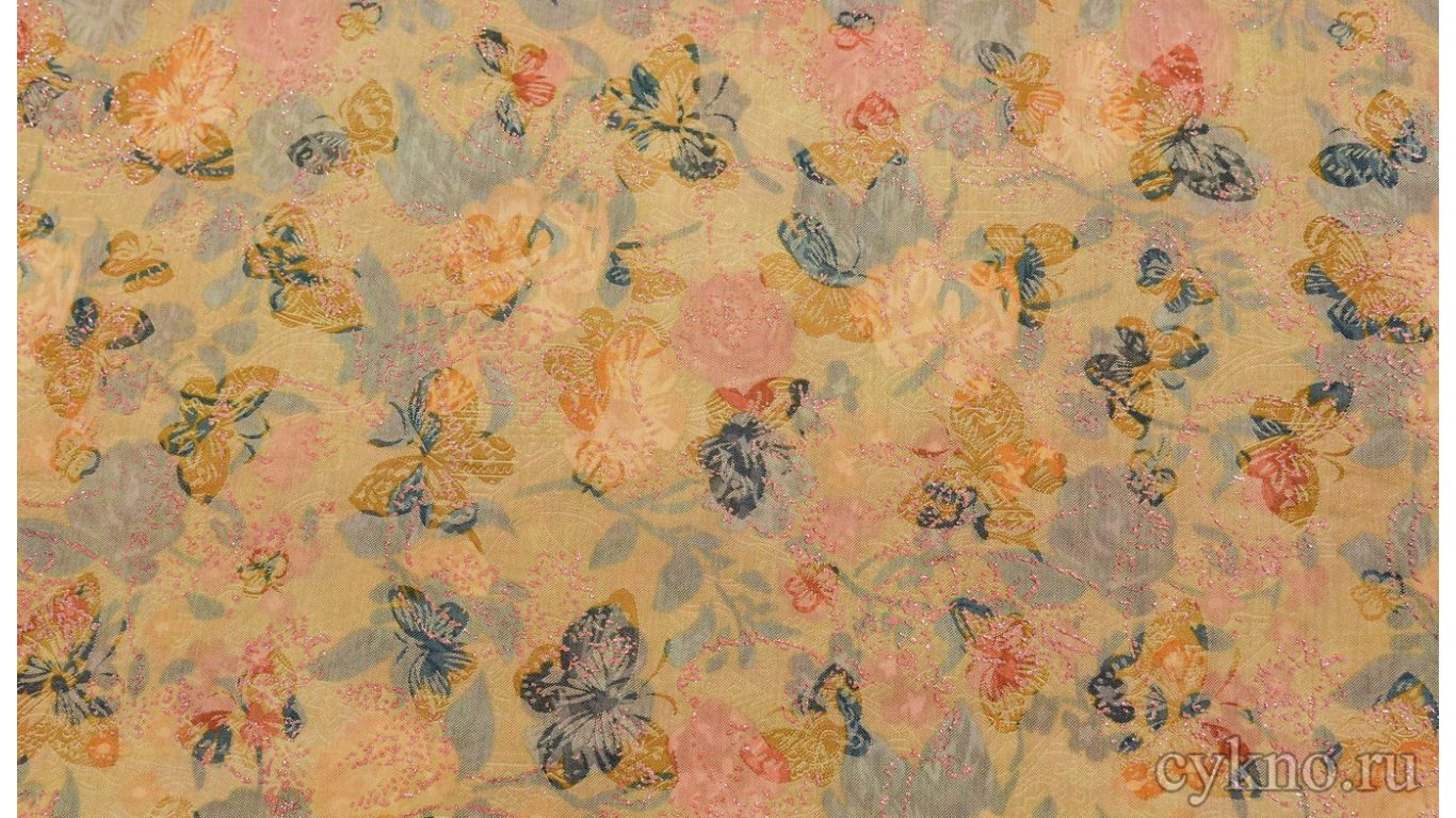 Ткань Плательная "Бабочки"